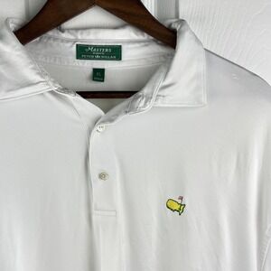 Masters Golf Polo Peter Millar Shirt Mens XL White Augusta Logo Stretch